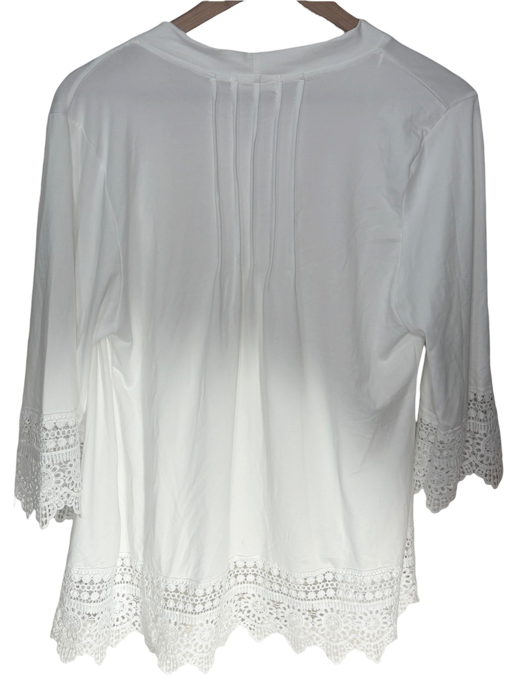 Snowflake L/XL White Lace Crochet Trim Open Front Cardigan NWT Boho - Picture 5 of 5